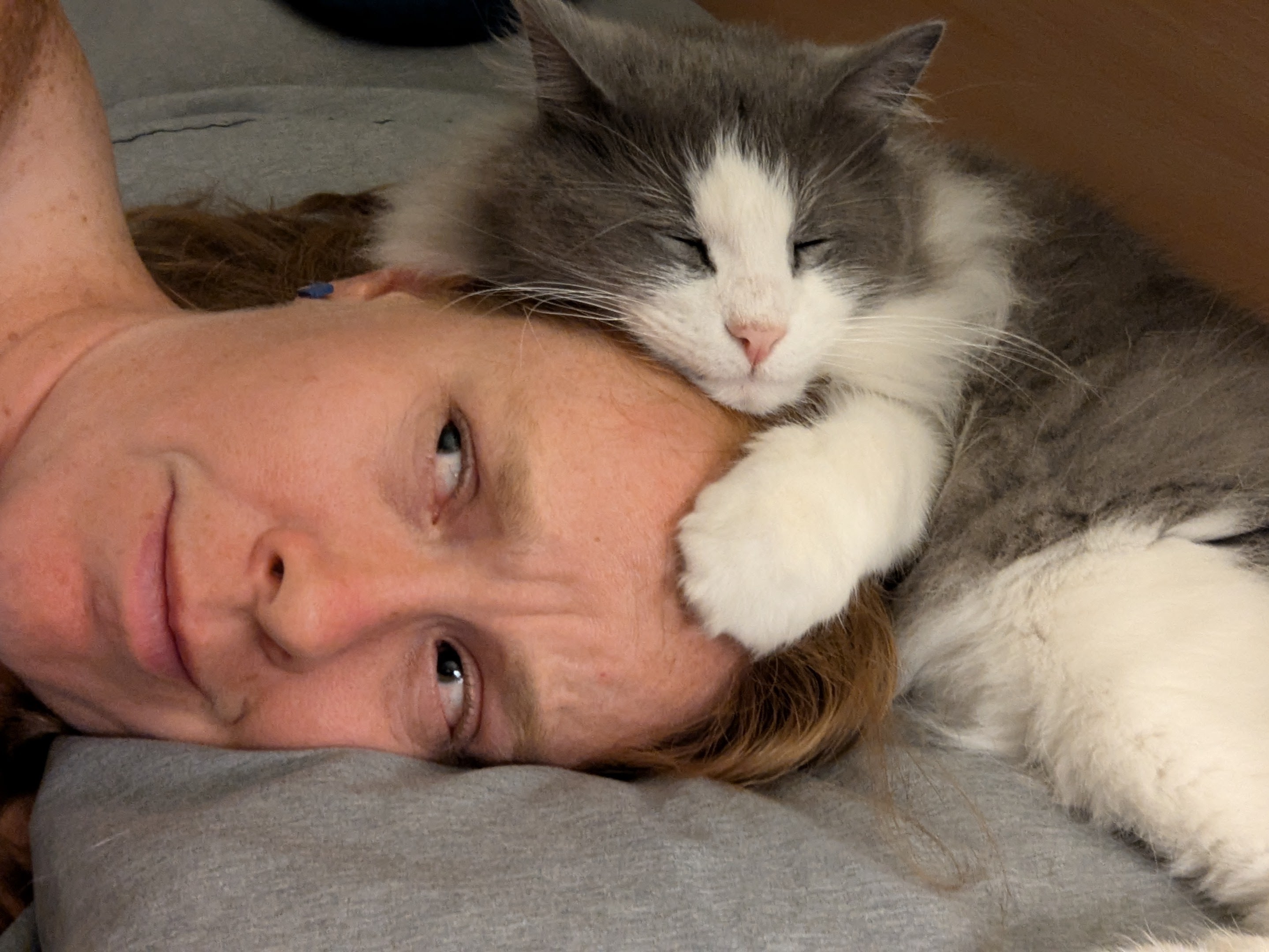 Cat laying on my head